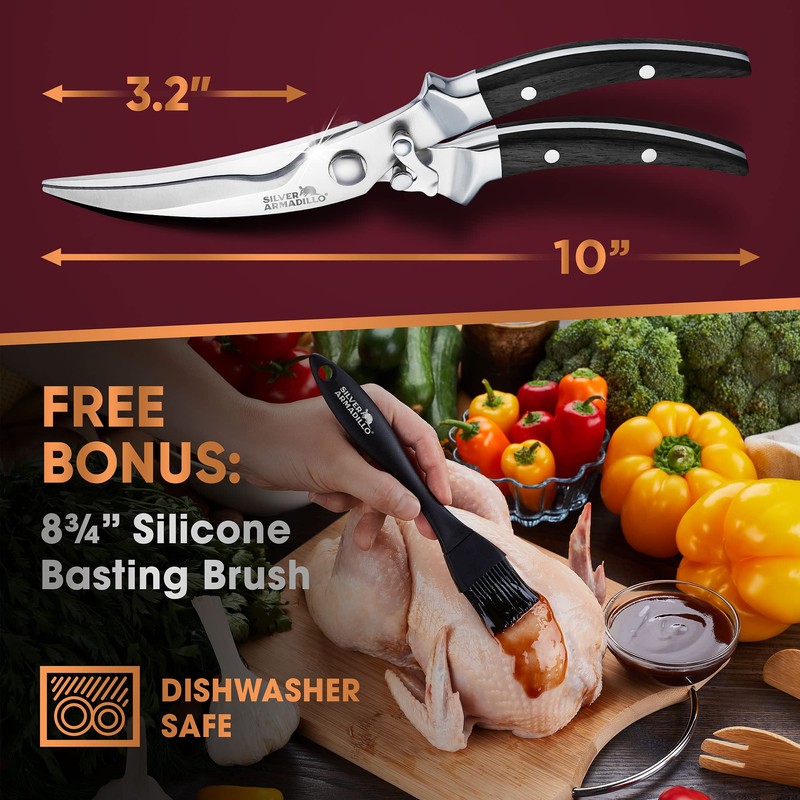 Heavy Duty Poultry Shears | Food Grade Stainless Steel Scissors