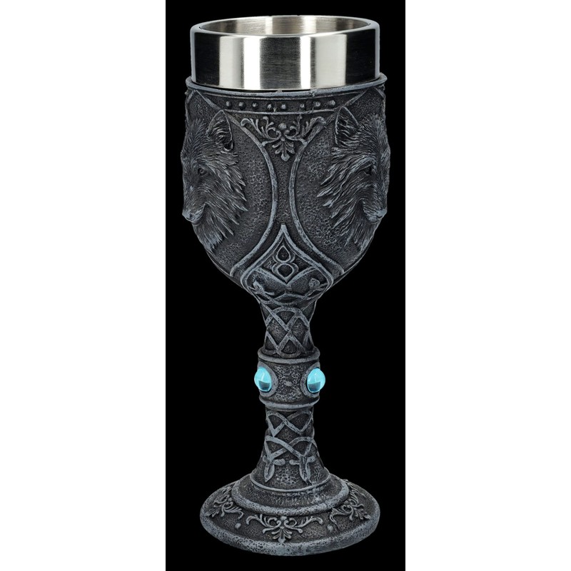 Figuren Shop GmbH Gothic goblet - night wolf with blue