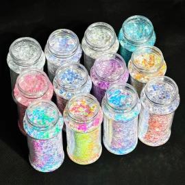 Professional Craft Glitter Set  High Quality Chunky Glitter for DIY Crafts Resin Jewelry Nailcolor: Set18-12mix colors/Super Glitter
