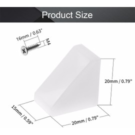MroMax 100PCS Plastic Corner Braces White L Bracket Shelf Closet Furniture Angle Bracket 0.79" x 0.79" x 0.59" (LxWxH) for Home Drawers Windows Cabinet