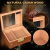 XIFEI Cigar Humidor Box, Cedar Wood Desktop Cigar Case with