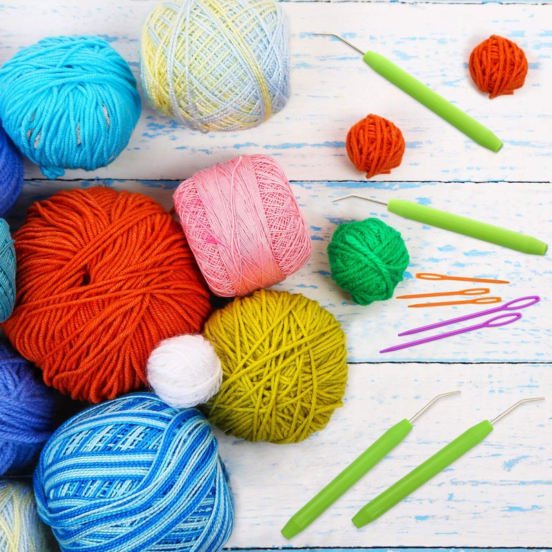 12 Sets Loom Knit Hook Crochet Knitting Loom Hooks with