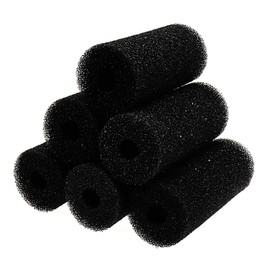 Xiaoyztan 6Pcs 6.0 x 2.5 Inch Aquarium Pre-Filter Sponges Foam Filter Cartridges with 0.8" Hole Diameter (Black)