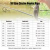 CWSDXM Circle Hooks Rigs, 15pcs Fishing Leader Rigs with Steel