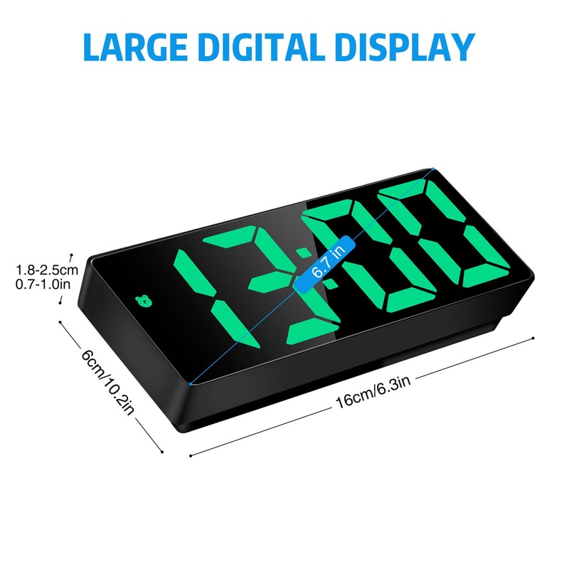Sarsumir Alarm Clock, Digital Clock, LED Digital Alarm Clock with