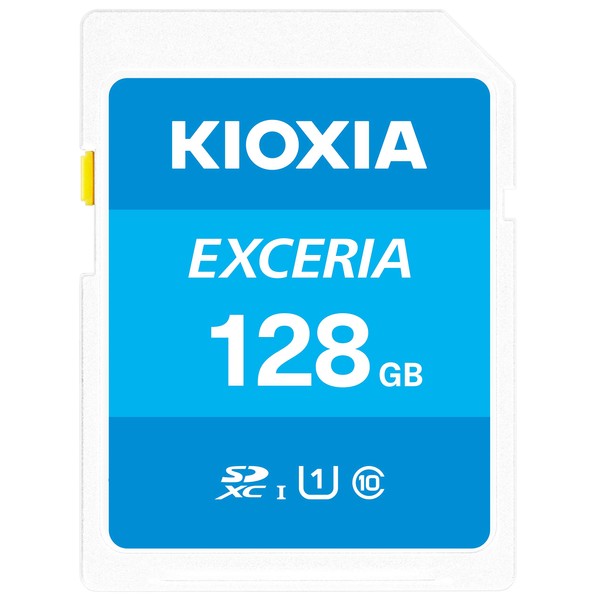 KIOXIA KLNEA128G Former Toshiba Memory SD Card, 128 GB, SDXC, UHS-I Class 100 MB/s Reading Speed, Made in Japan, Genuine Product