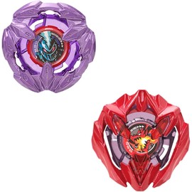 DEZAWRTY Gyro X Set, Buster Dran UX Attack Type and Lance Knight Defense Type, 2 Right Spinning Tops, Great Toy Gift for Boy Kid 6+