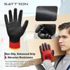 Safety Work Gloves PU Coated, 12 Pairs Seamless Knit Gloves
