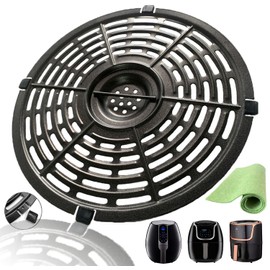 JTBKCT 5QT Round Air Fryer Crisper Tray Plate for Gourmia GAF518/ PowerXL/Gowise USA/Dash/Chefman Air Fryers, Premium Nonstick Air Fryer Grill Plate Pan Griller Rack Grate Insert for 5QT Air Fryers