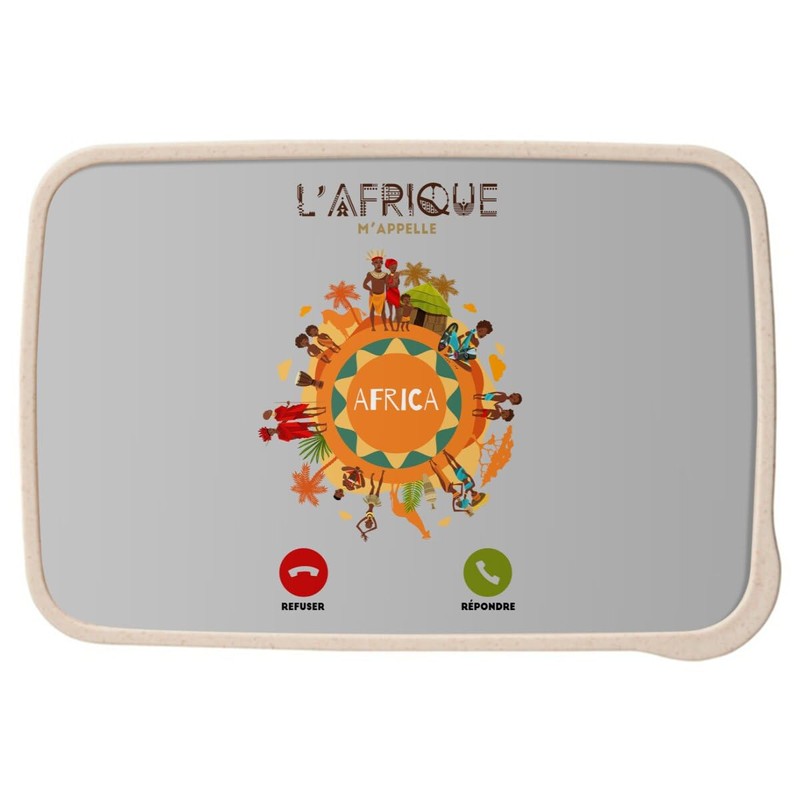 Fabulous Lunch Box Lunchbox mit Besteck, grau, Motiv: Afrique M'Appelle