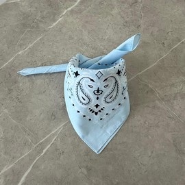 The Peacock Crew Sky Blue Bandana for Men and Women in Premium Soft Cotton Paisley Gift Kraft Pack