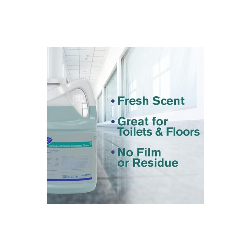 Diversey Morning Mist Neutral Disinfectant Cleaner, Fresh Scent, 1 Gal