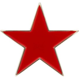 Colored Star Lapel Pins (Pack of 10) Red, Pink, Blue (Red)