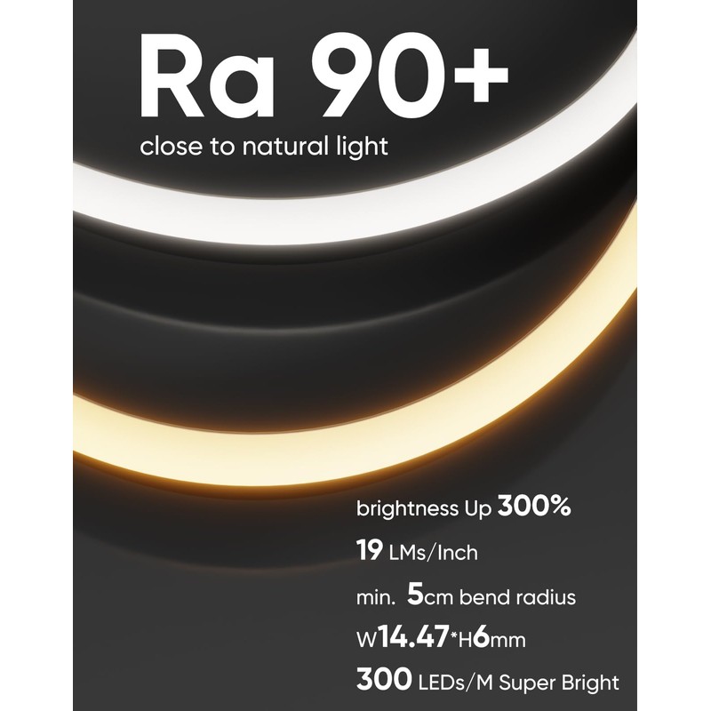 Shine Decor Under Cabinet Lighting Strip, Free Cuttable LED Silicone