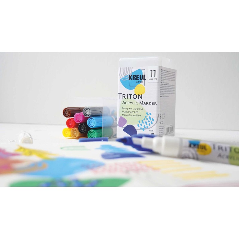 KREUL 17860 Triton Acrylic Marker Edge Powerpack, 11 Acrylic Paint