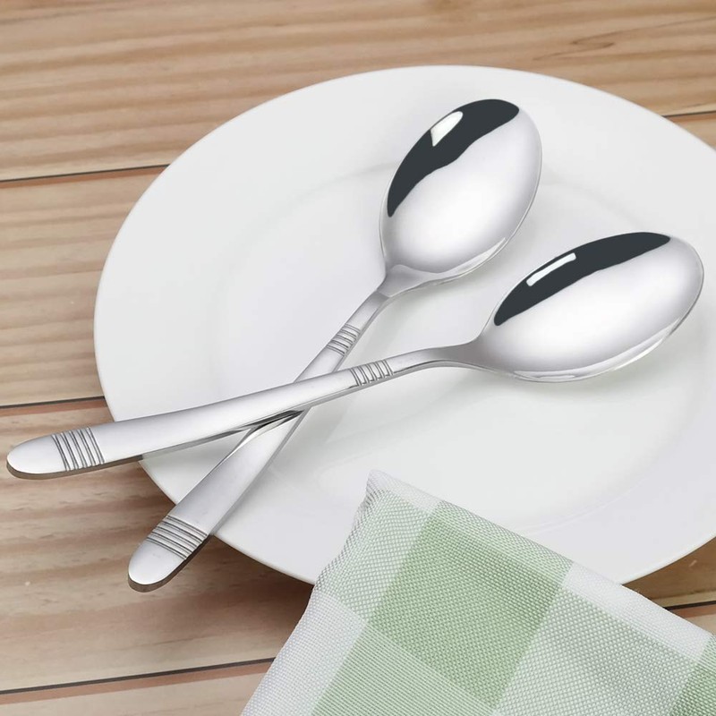 Callyne12-Piece Dinner Spoons, Stainless Steel Cutlery Spoon