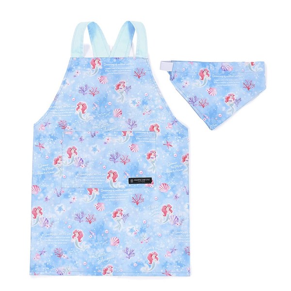 COLORFUL CANDY STYLE Children's Apron, Girls, Just Put On, Back Cross, Triangle Width Set, 100-120 / Ariel / THE LITTLE MERMAID/Ariel / N7908010
