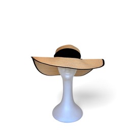 SHEfitsME Satin-Lined Stretchy, Packable Beach Hat with Removable Chin Strap, UPF50, Big-Head Friendly with Travel Bag (US, Alpha, Medium, XX-Large, Cream, 5 in Lined Brim, Satin-Lined)