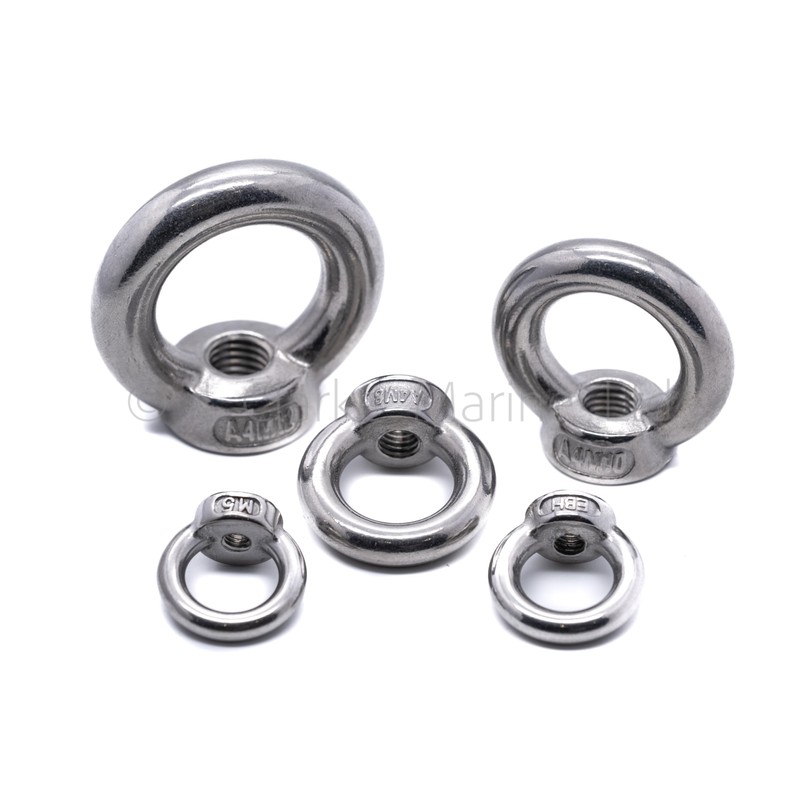4pcs of M8 Eye nut stainless steel 316 A4 marine