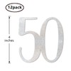 Silver Glitter 50th Birthday Centerpiece Sticks, 12-Pack Number 50 Table