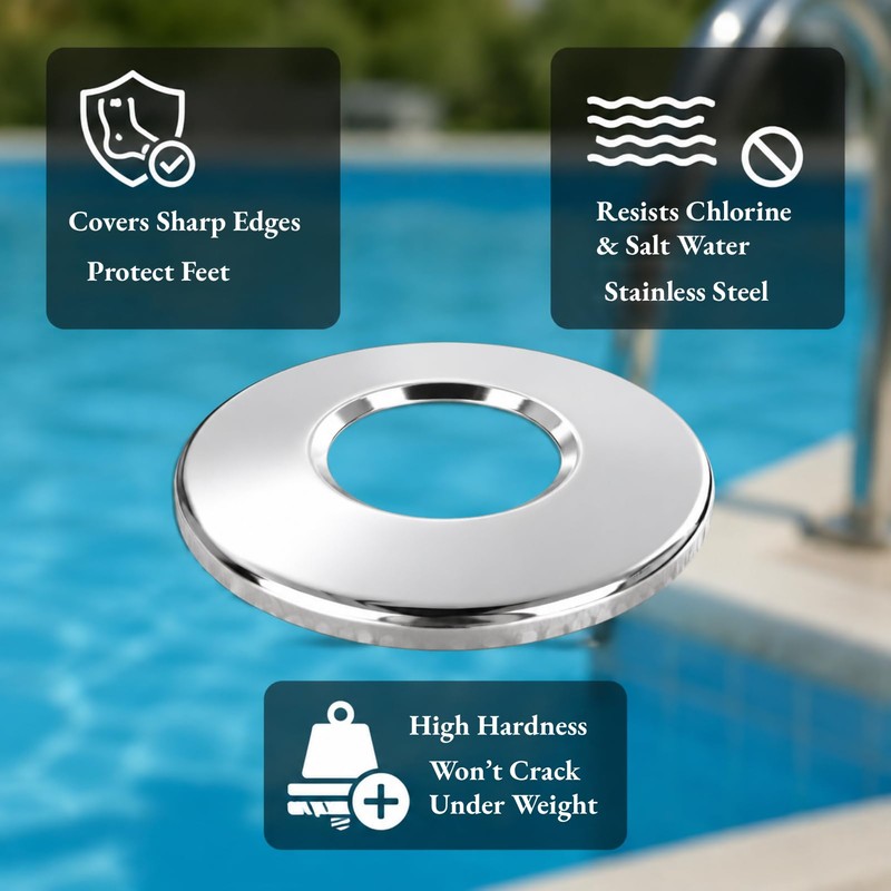AUNMAS 2 Pack Pool Ladder Escutcheon Plates for 4.3cm Ladder