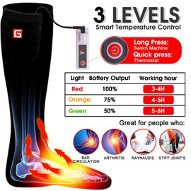 Autocastle Heated Socks for Men Women,Rechargeable Heated Socks for Cold Feet Warming Socks Sports Outdoor Ski Hiking Biking Climbing Cycling Battery Heated Socks,Unisex Gifts Warm Cotton Heated Socks