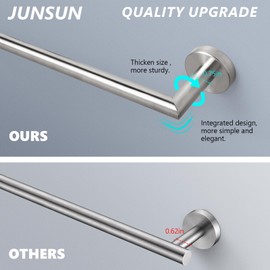 Bathroom Towel Bar 24 Inch Towel Rack Wall Mount Bath Towel Holder Modern Towel Rod Silver Bath Towel Hanger Stainless Steel Brushed Finished Bathroom Accessories Towel Rail Single Bar Brushed Nickel