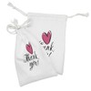 Ambesonne Thank You Fabric Pouch Set of 2, Heart in