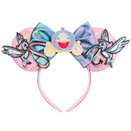 Bolonar Mouse Ears Headband for Women Adult, Birds Princess Hairband with Beads Sequin Ears