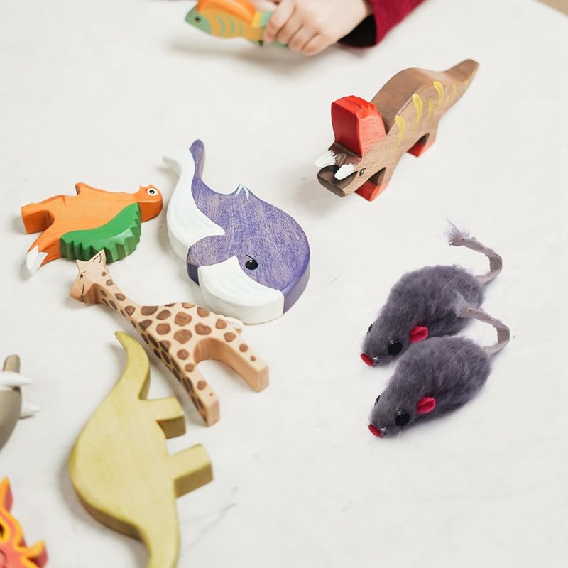 SUNCHSEN Real Rabbit Fur Mice Toys Pet Toy Children's Toys