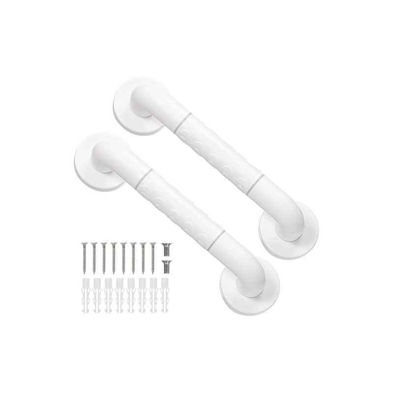 YGHSZ 2 Pack Anti Bathroom Grab Rail,White Stainless Steel Shower