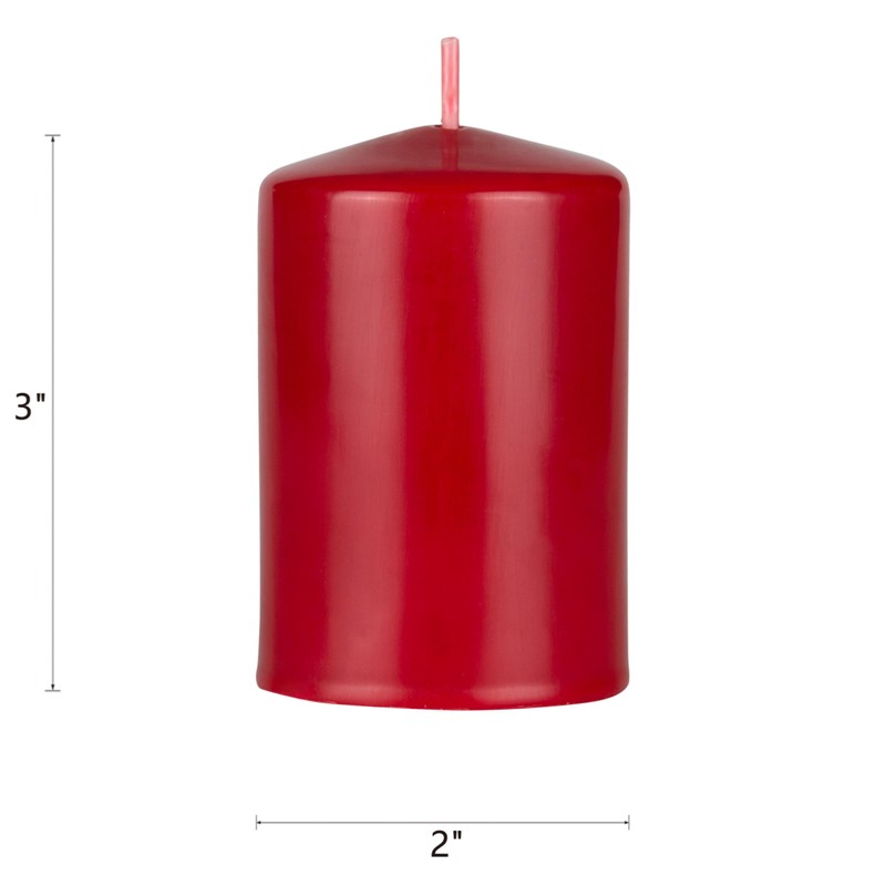Mega Candles 1 pc Unscented Solid Dome Top Red Pillar