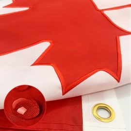 Canada Flag 3x5 FT - Made of 210D Heavy Duty Oxford Nylon Canadian Flag, Embroidered Maple Leaf with Sewn Stripes and Brass Grommets for Outdoors Indoors Decoration