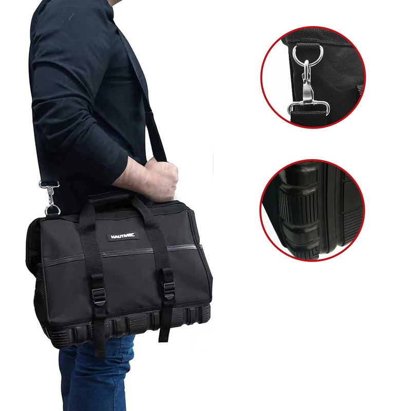 HAUTMEC 16-inch Heavy Duty Wide Open Mouth Tool Bag, Shoulder