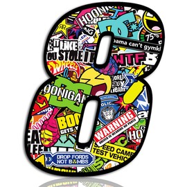 Biomar Labs® 1 x Vinyl Sticker Wrap Auto Moto Motocross Motosport Start Racing Number 8 Rally Race Car Bike Motorcycle Tuning N 208
