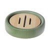 Soap Dish with Bamboo Green, Bathroom Accessories, Green, Dolomite, 4.13