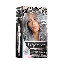 L'Oreal Paris Permanent Hair Dye, Radiant Colour With Up To 100% Grey Coverage, Préférence Vivids, 10.112 Silver Grey