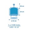 Dalber 41342 Planets Pendant Lamp, Plastic, blue, 33 x 33