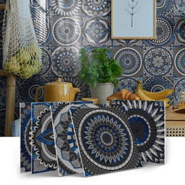 ViibXfans 6x6 Tile Decor,Peel and Stick Wall Decals,Waterproof Tiles Stick on Backsplash for Kitchen,Bathroom,Cabinets(12 Sheets)