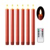 Velsyn Terra Cotta Flameless Taper Candles with Remote and Timer,