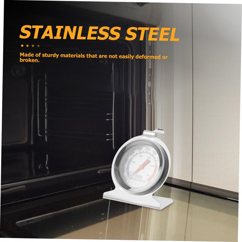 KONTONTY 2Pcs Stainless Steel Oven Thermometers Dual Scale High Temperature