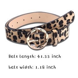 Sdopbinbin Womens Fashion Leopard Belt for Dress Women Faux Leopard Print Leather Belt Wide High Waist Belt Belt for Women Animal Leopard Print Belts for Women Fashion Belts for Dresses Jeans