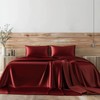 Candoury Satin Sheets Bed Set 4 Pcs, King Size Silky