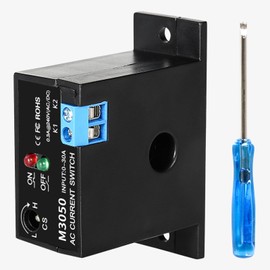 Jadeshay Current Meter Switch AC 240V 0.2-30A Adjustable AC Current Detection Switch Current Sensor Switch Current Detection Alarm Module Transformer Control (Normally Open)