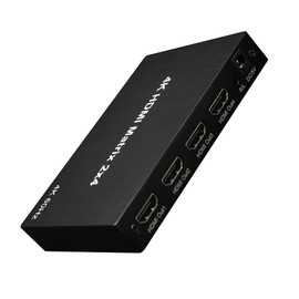 axGear 2X4 HDMI 3D True Matrix Switch Divisor 2 pulgadas Fuente 4 salida visualización W/mando a distancia 4K