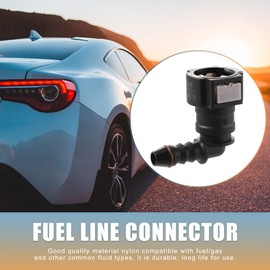 X AUTOHAUX 2pcs Car 3/8 Fuel Line Quick Connector Fuel Line Nylon Hose Pipe Quick Release 90 Degree Female Connect Connector for 3/8 to 1/4 ID Nylon Tubing