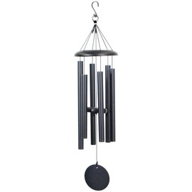 Wind Chimes 32" Inches to Suitable for Outdoor, Garden, Patio Decoration. Classic Black Wind Chimes with Wind Catcher Suitable as A Gift for Unisex Soothing Melodic Tones with Mute Option (Black)