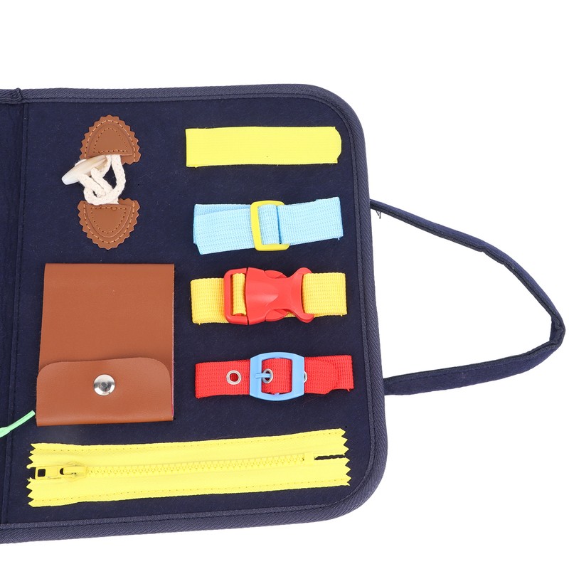 Kids Dress Learning Board Zipper Lace Up Buckles Release Felt