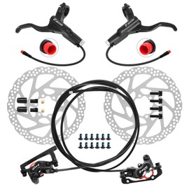 Z00M HB876E 2-PIN 4-Pistons E-Bike Electric Power-Off Hydraulic Brake Set with 160mm Rotors, Pre-Bled with Mineral Oil Brakes Kit for eBike, Mountain Bike, Road Bike