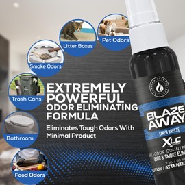 Blaze Away Commercial Air Freshener & Odor Eliminator for Strong Odor - Industrial-Grade Room Spray & Room Deodorizer for Home, Car, Smoke & Pet Odors - Long-Lasting Odor Absorber, Room Fresheners